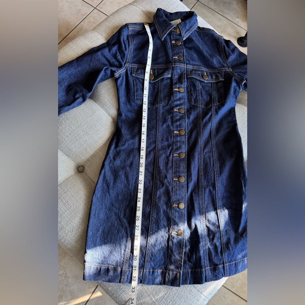 LOFT Dark Blue Long Sleeve Denim Dress - Picture 6 of 10